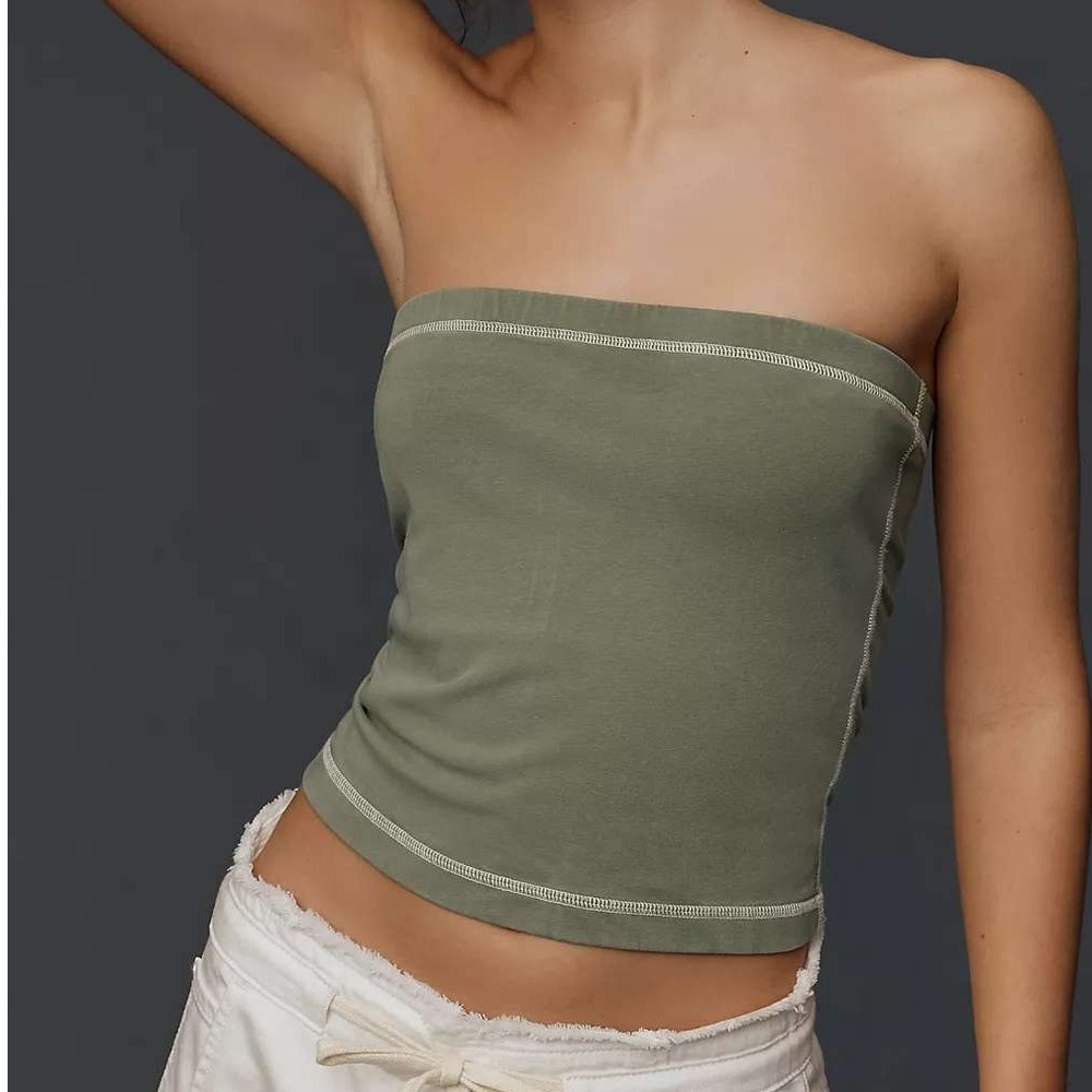 maeve athropologie racerback olive green summer Tube top size Medium new